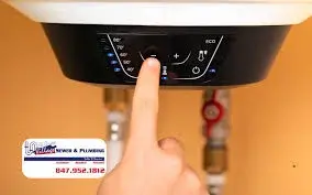 A hand adjusts the digital controls